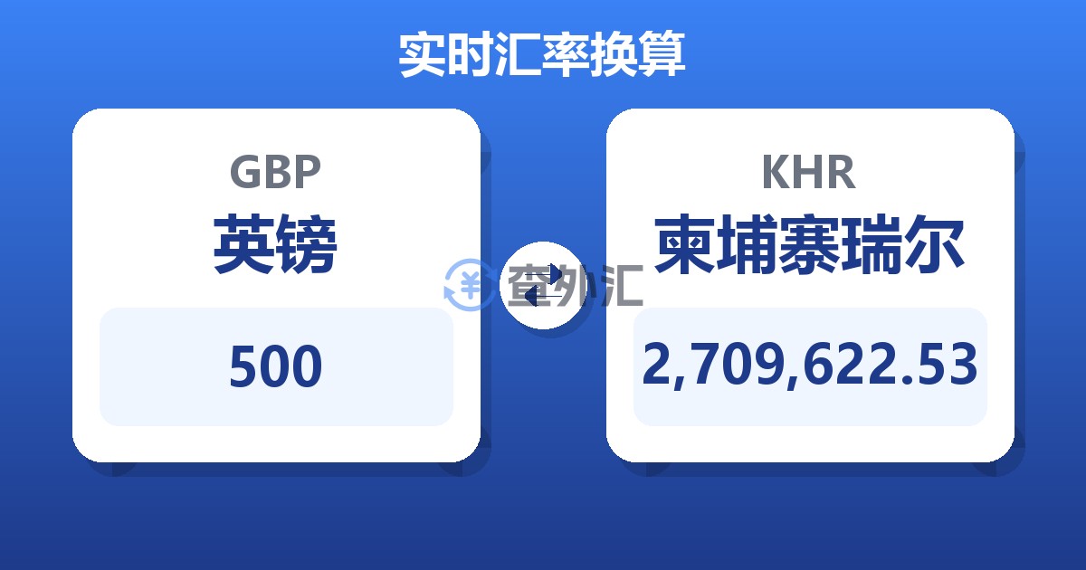500英镑兑柬埔寨瑞尔