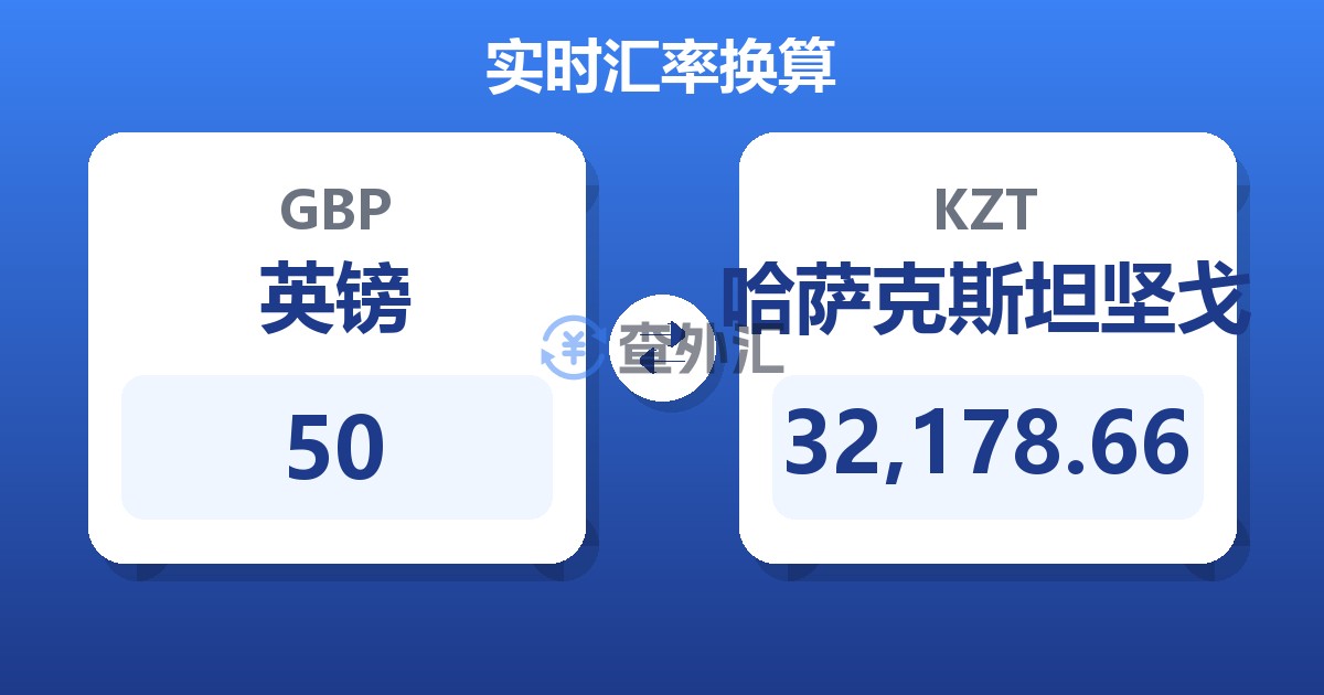 50英镑兑哈萨克斯坦坚戈