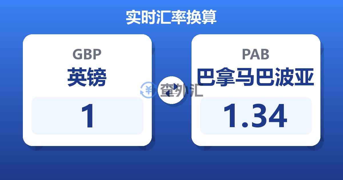 1英镑兑巴拿马巴波亚