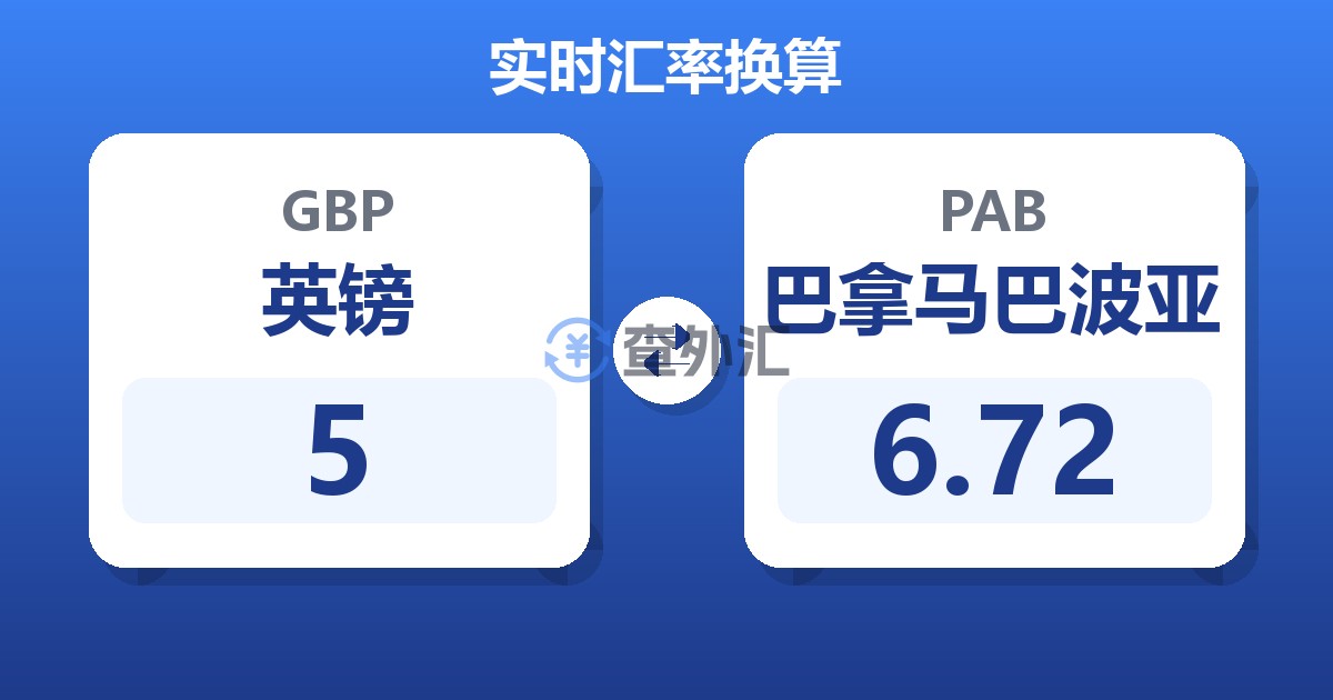 5英镑兑巴拿马巴波亚