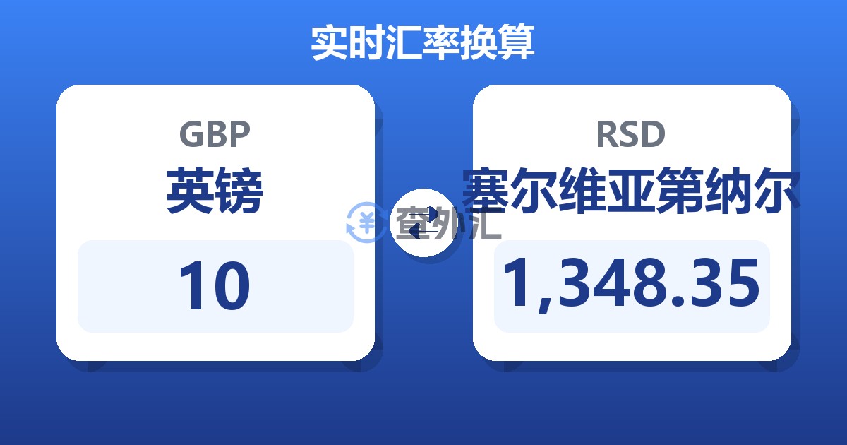 10英镑兑塞尔维亚第纳尔