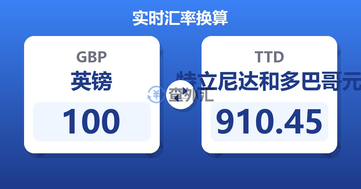 100英镑兑特立尼达和多巴哥元