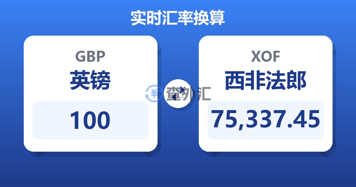 100英镑兑西非法郎