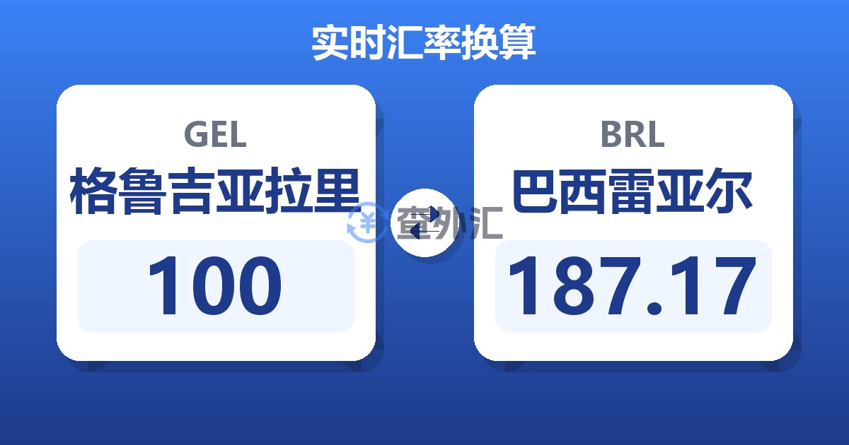 100格鲁吉亚拉里兑巴西雷亚尔