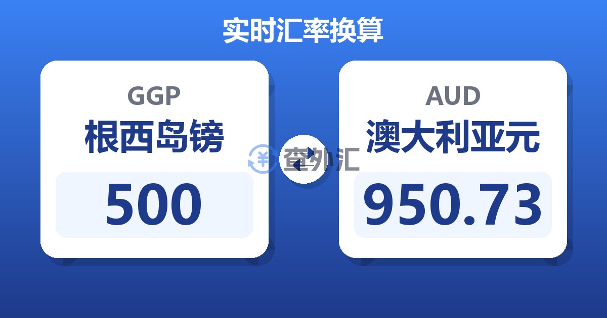500根西岛镑兑澳大利亚元