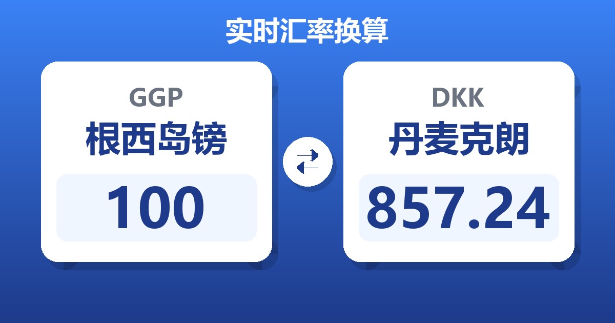 100根西岛镑兑丹麦克朗