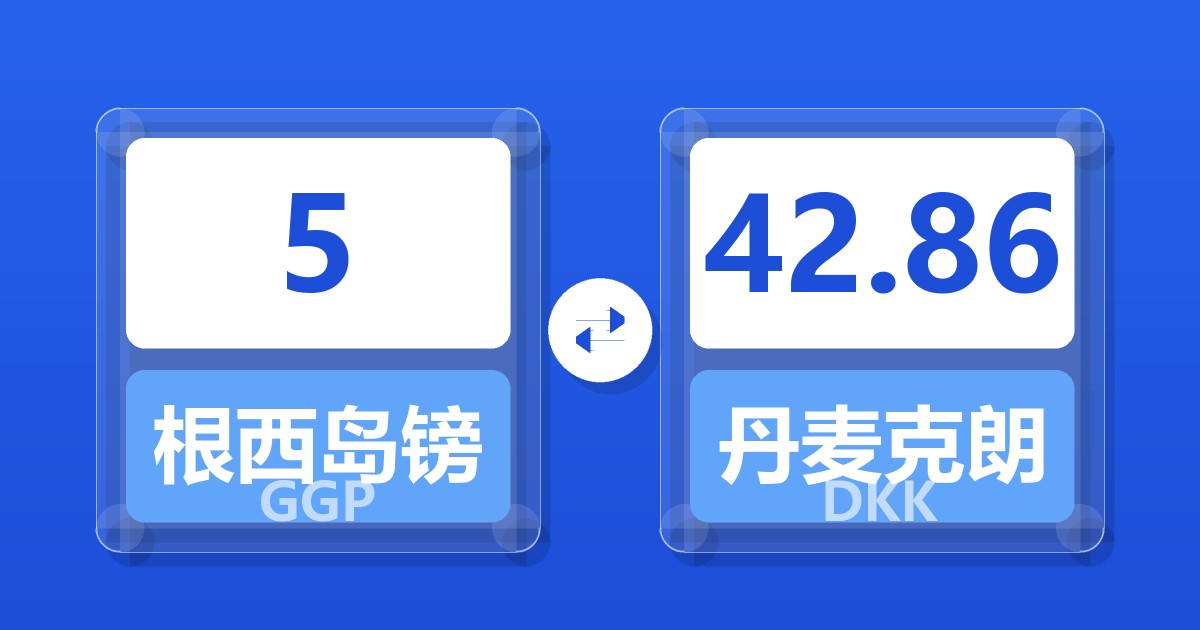 5根西岛镑兑丹麦克朗