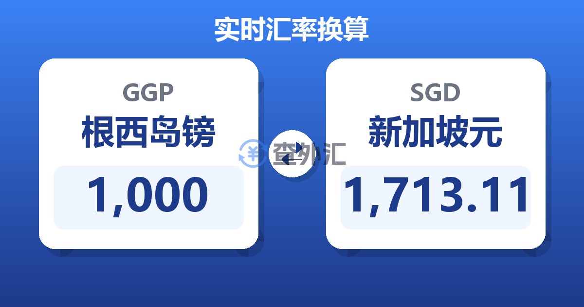 1,000根西岛镑兑新加坡元