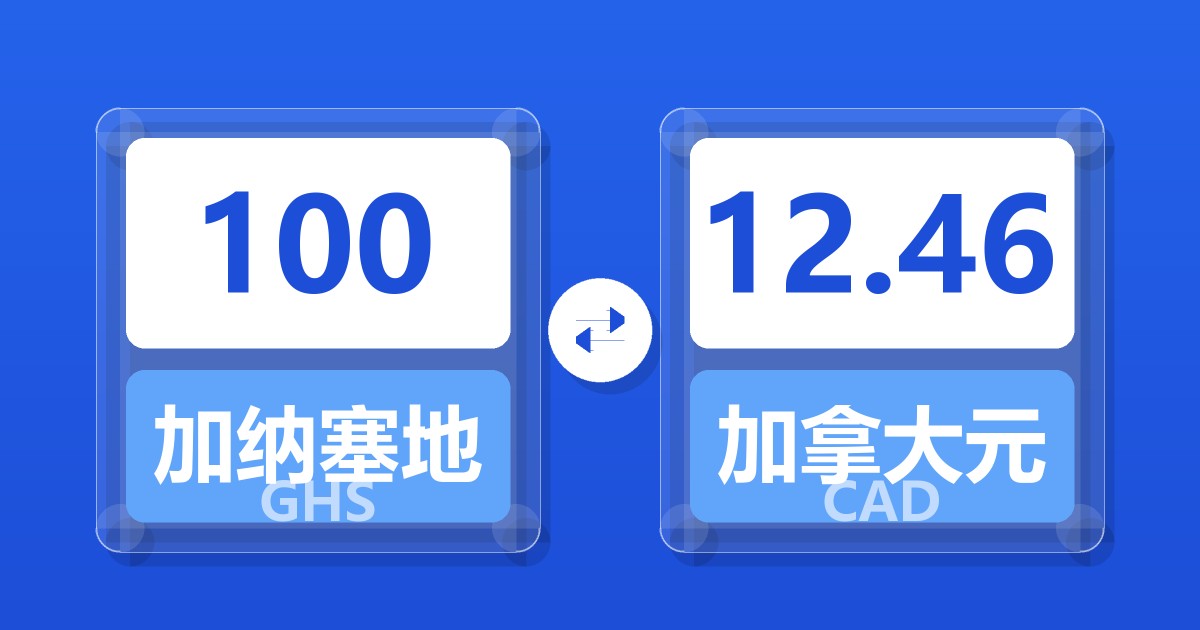 100加纳塞地兑加拿大元