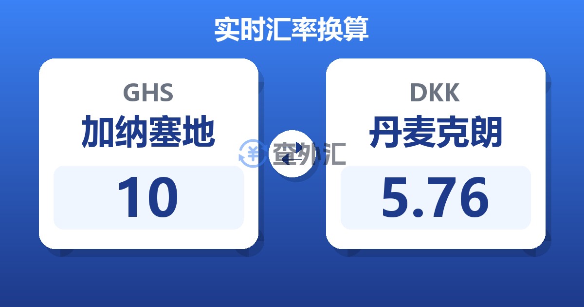 10加纳塞地兑丹麦克朗