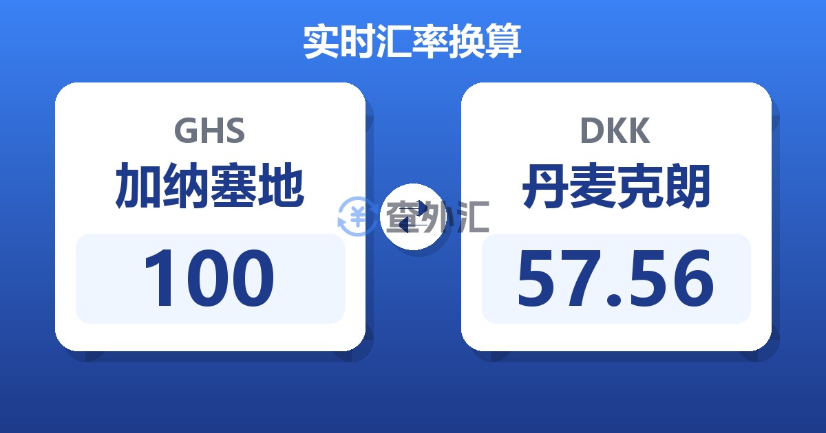 100加纳塞地兑丹麦克朗