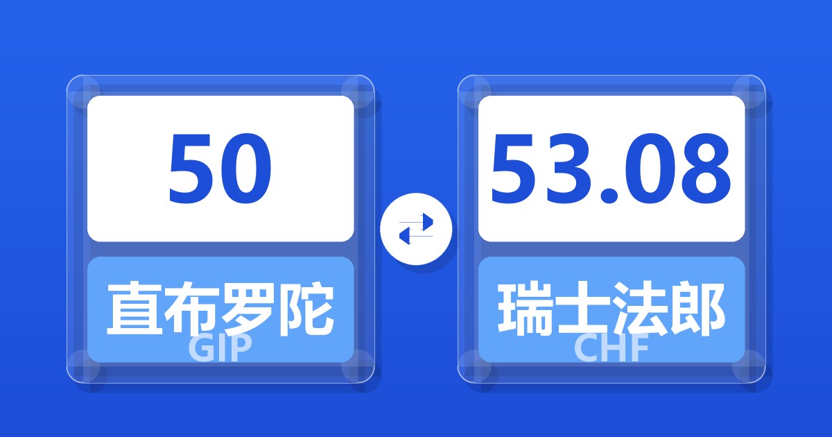 50直布罗陀镑兑瑞士法郎