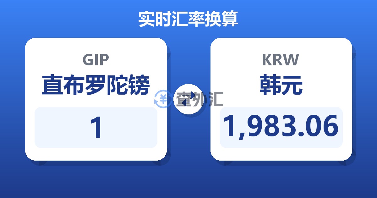 1直布罗陀镑兑韩元