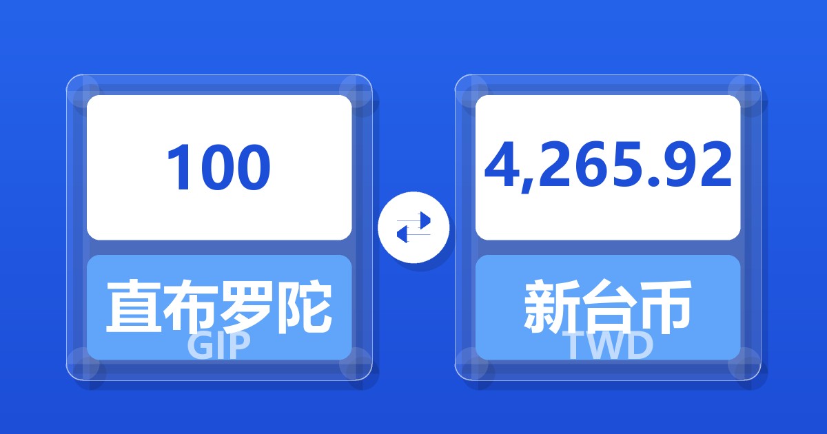 100直布罗陀镑兑新台币