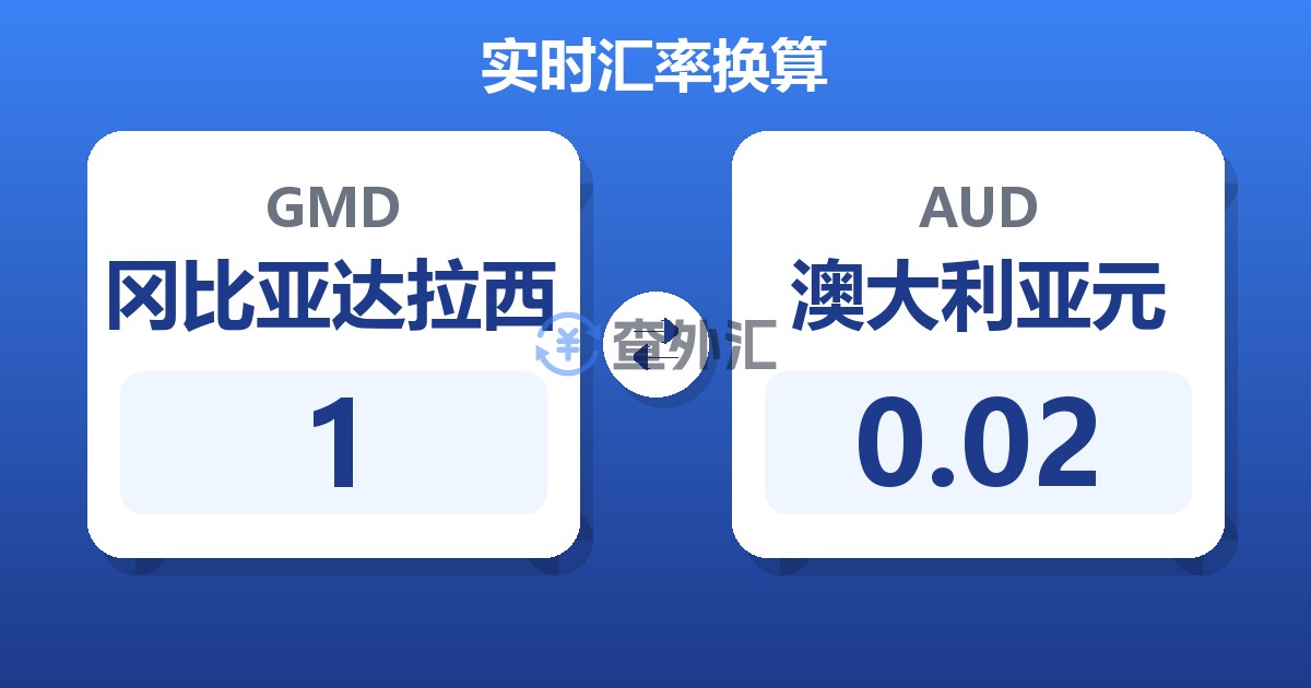 1冈比亚达拉西兑澳大利亚元
