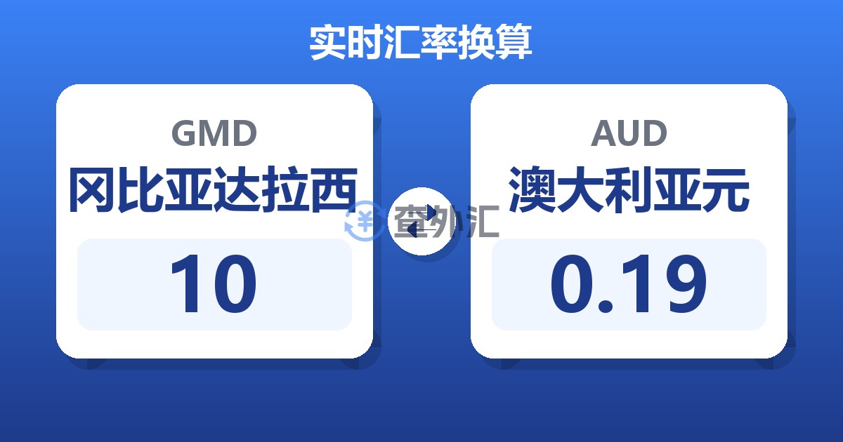 10冈比亚达拉西兑澳大利亚元