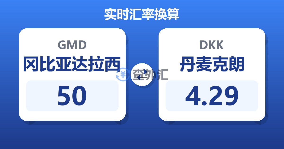 50冈比亚达拉西兑丹麦克朗