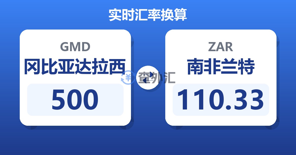 500冈比亚达拉西兑南非兰特