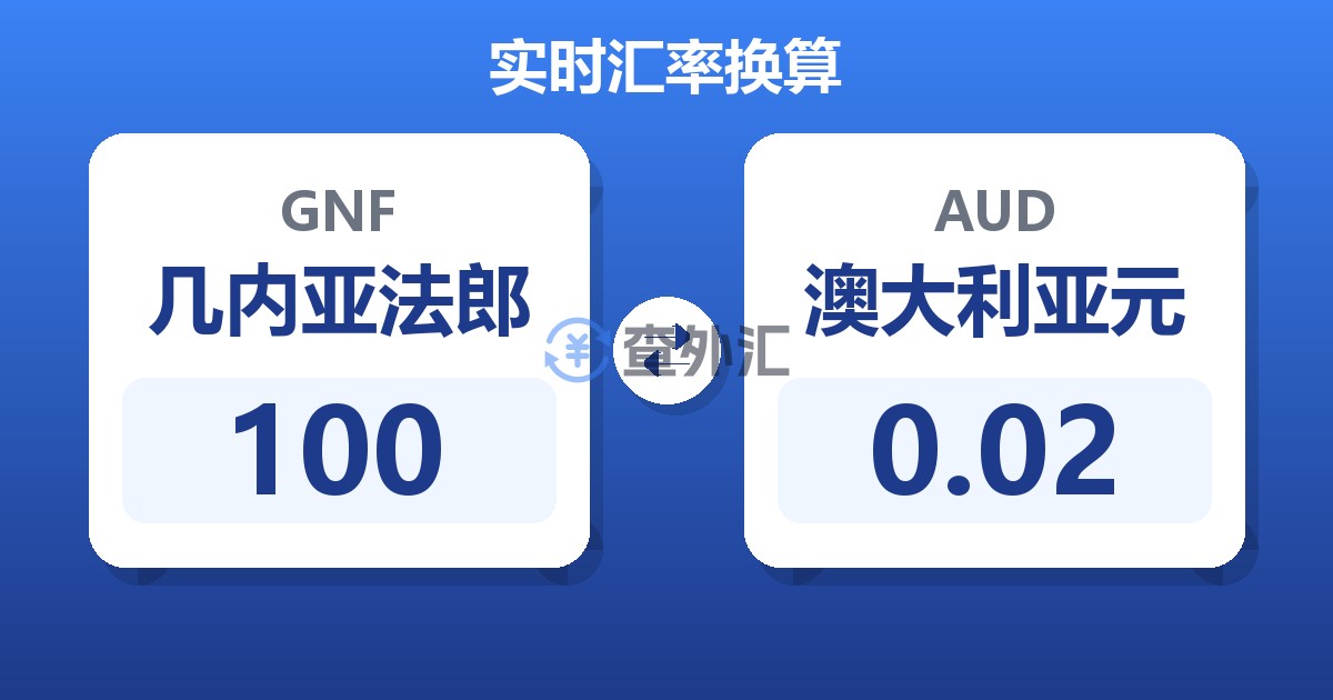100几内亚法郎兑澳大利亚元