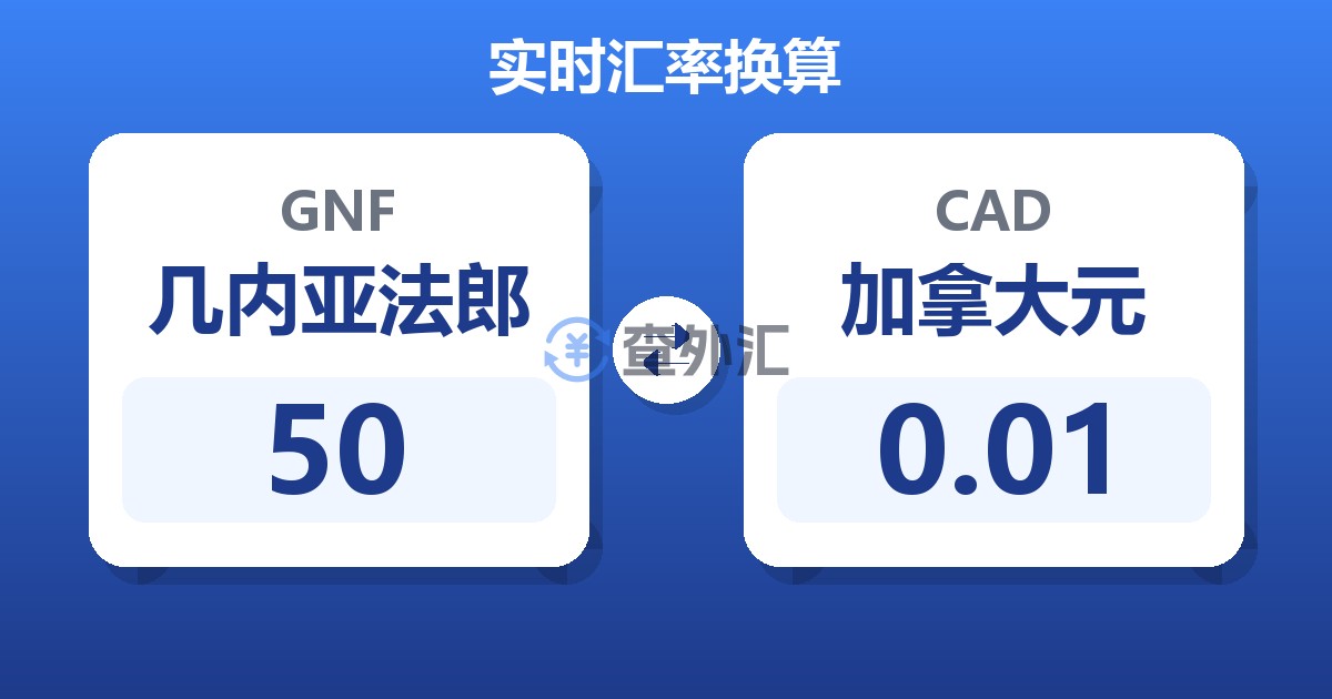 50几内亚法郎兑加拿大元