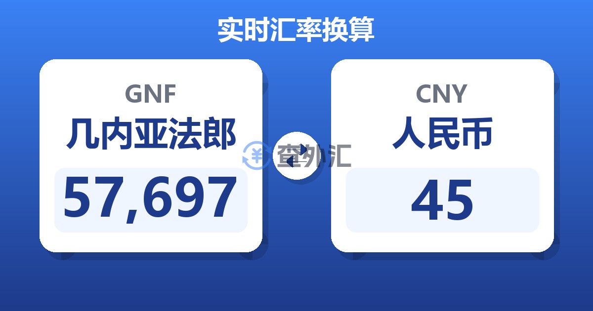 57,697几内亚法郎兑人民币