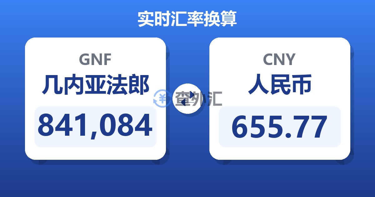 841,084几内亚法郎兑人民币