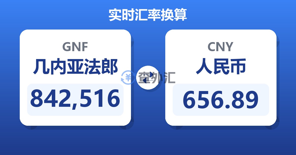 842,516几内亚法郎兑人民币