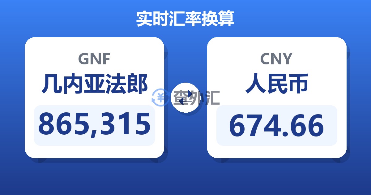 865,315几内亚法郎兑人民币
