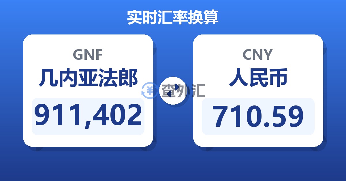911,402几内亚法郎兑人民币