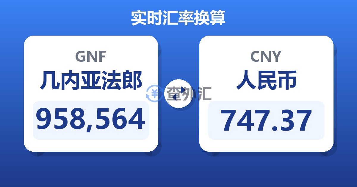 958,564几内亚法郎兑人民币