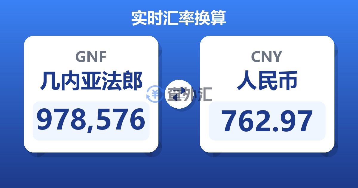 978,576几内亚法郎兑人民币