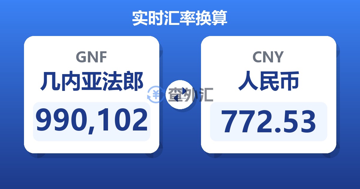 990,102几内亚法郎兑人民币