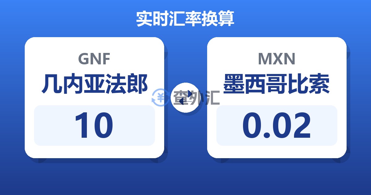 10几内亚法郎兑墨西哥比索