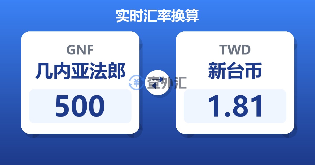 500几内亚法郎兑新台币