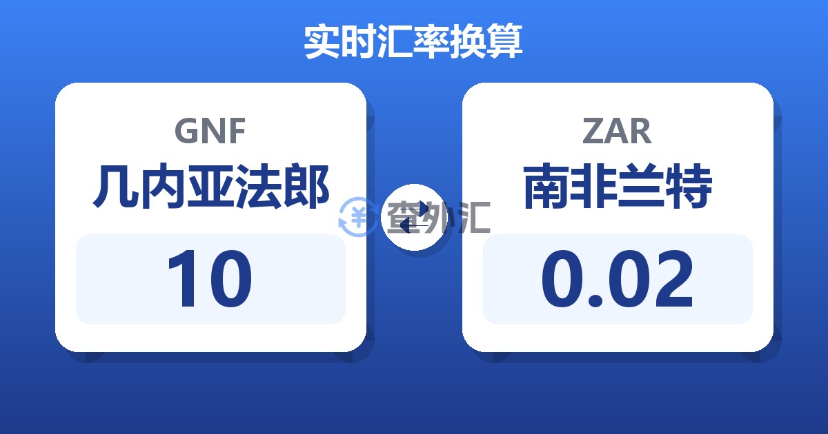 10几内亚法郎兑南非兰特