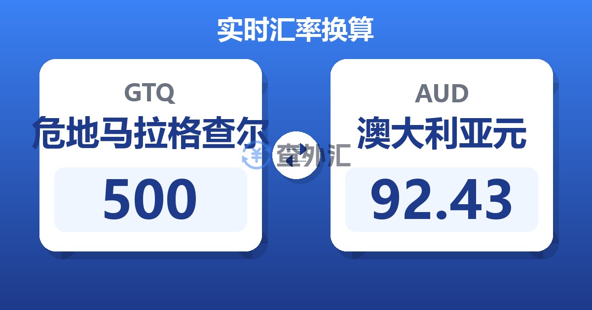 500危地马拉格查尔兑澳大利亚元