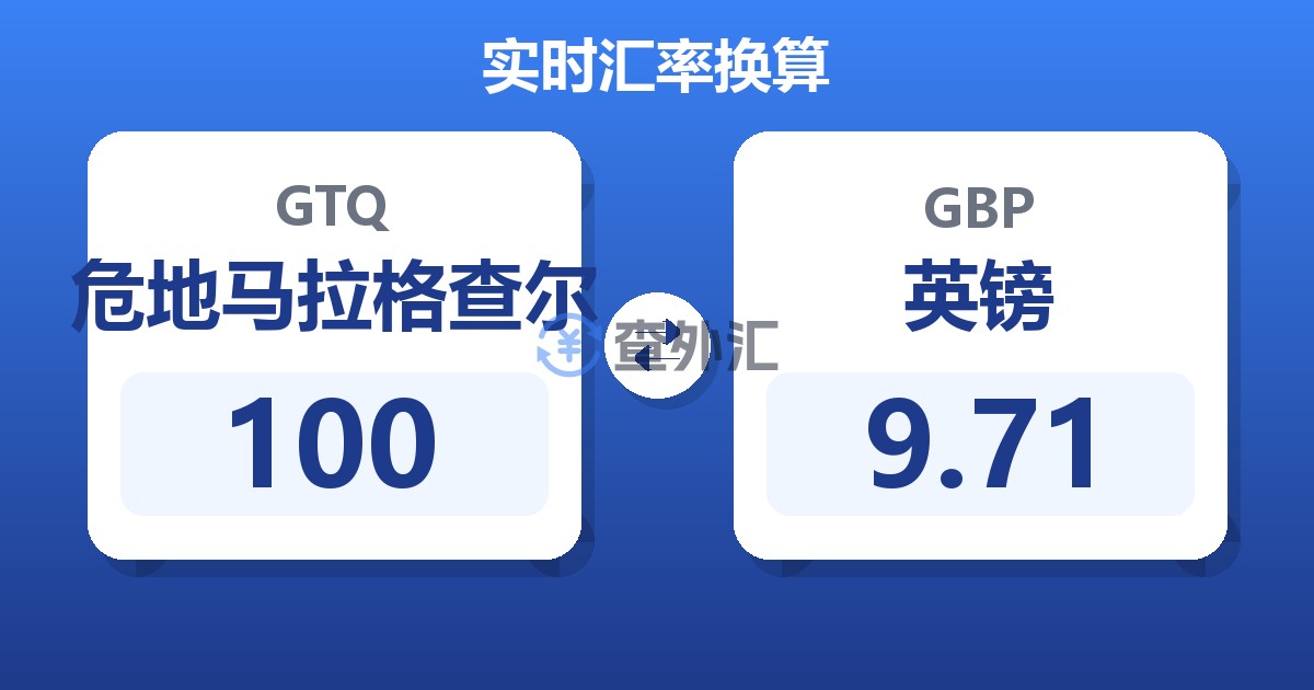 100危地马拉格查尔兑英镑