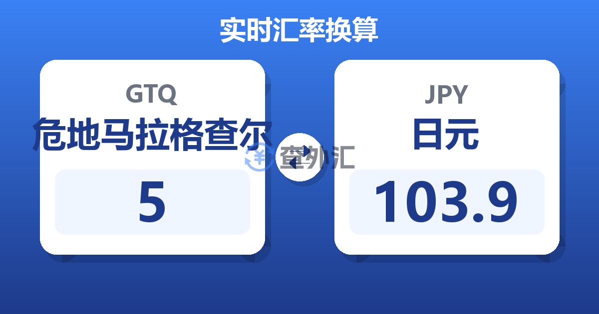 5危地马拉格查尔兑日元