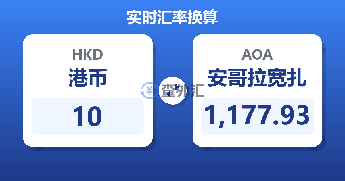 10港币兑安哥拉宽扎