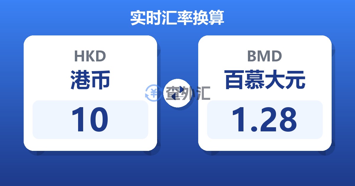 10港币兑百慕大元