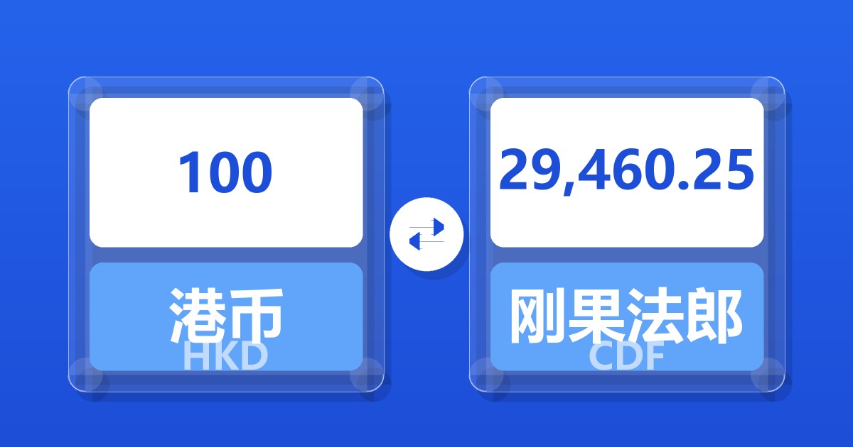 100港币兑刚果法郎