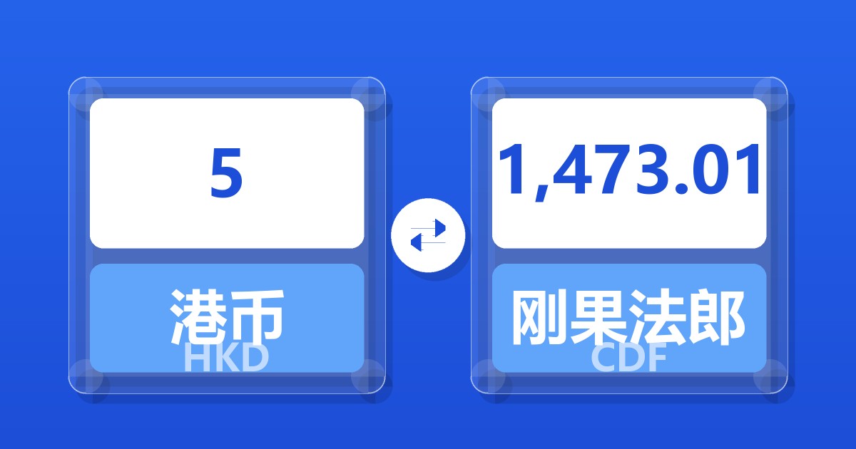 5港币兑刚果法郎