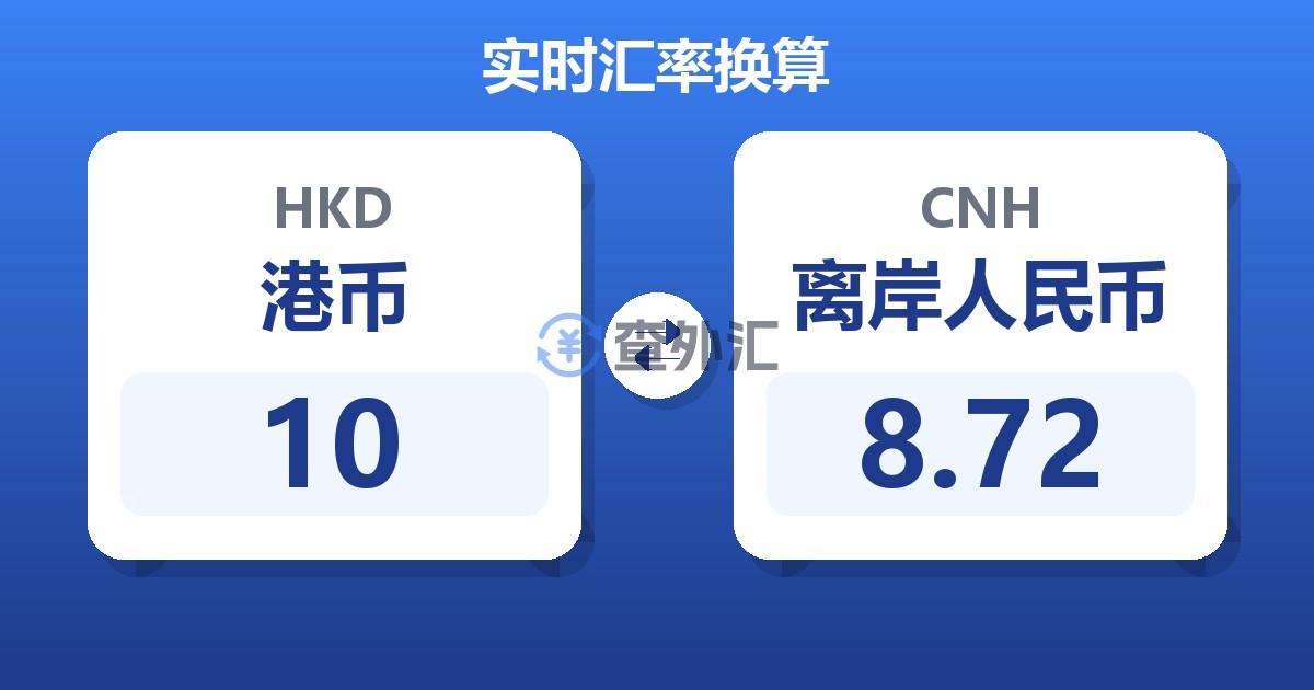 10港币兑离岸人民币