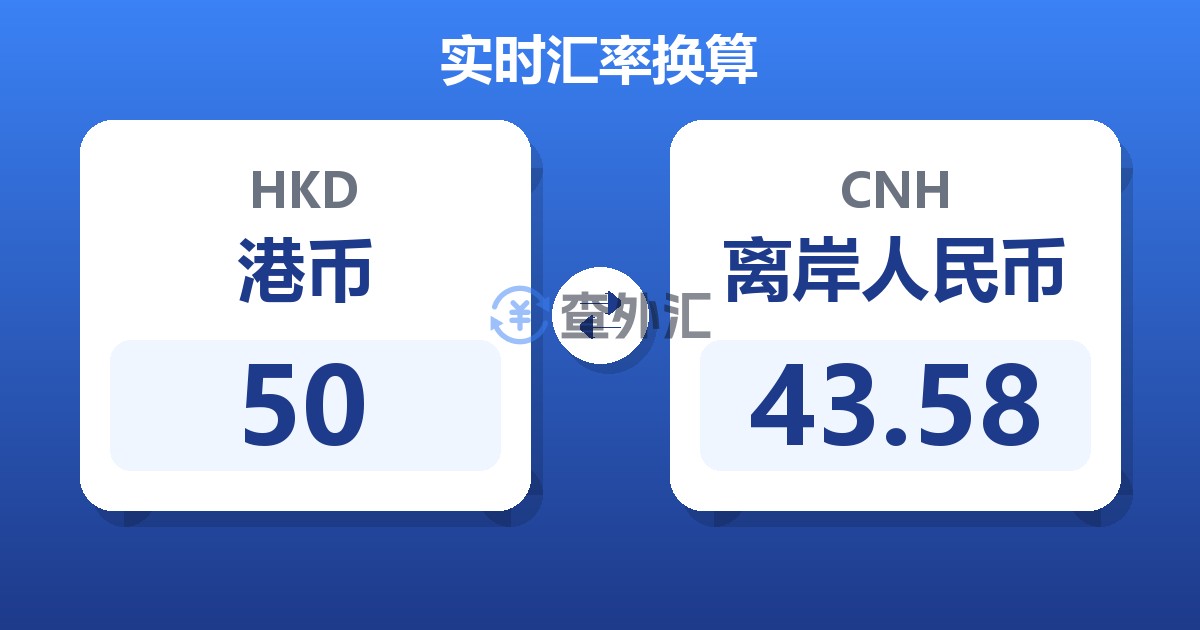 50港币兑离岸人民币