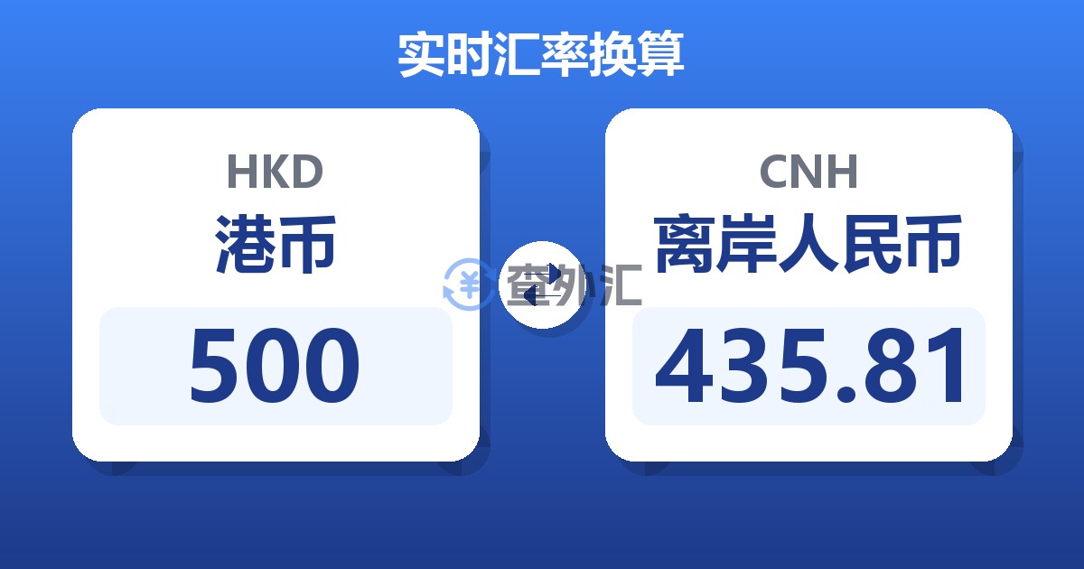 500港币兑离岸人民币