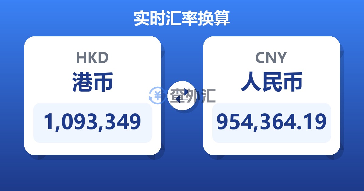 1,093,349港币兑人民币