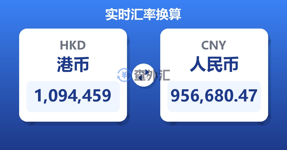 1,094,459港币兑人民币