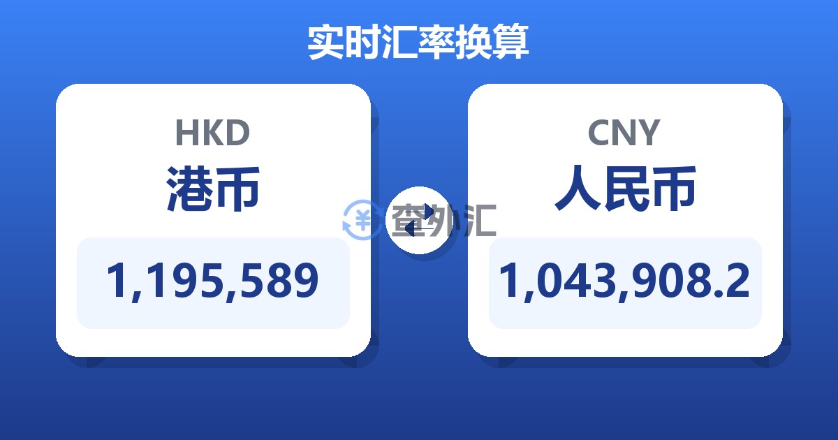 1,195,589港币兑人民币