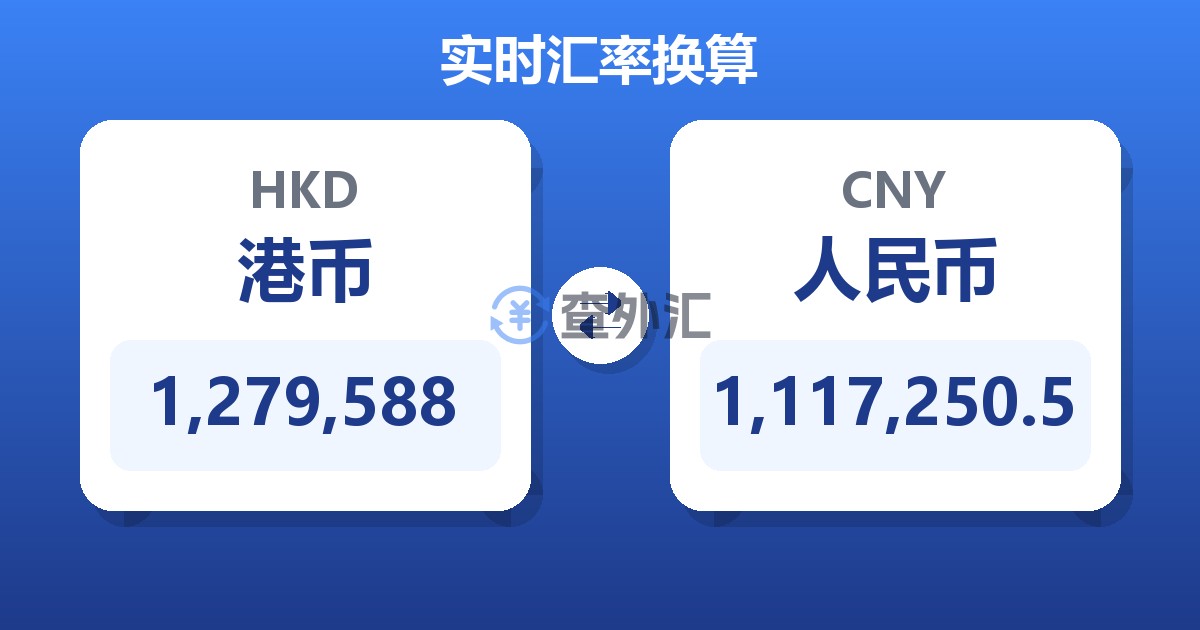 1,279,588港币兑人民币