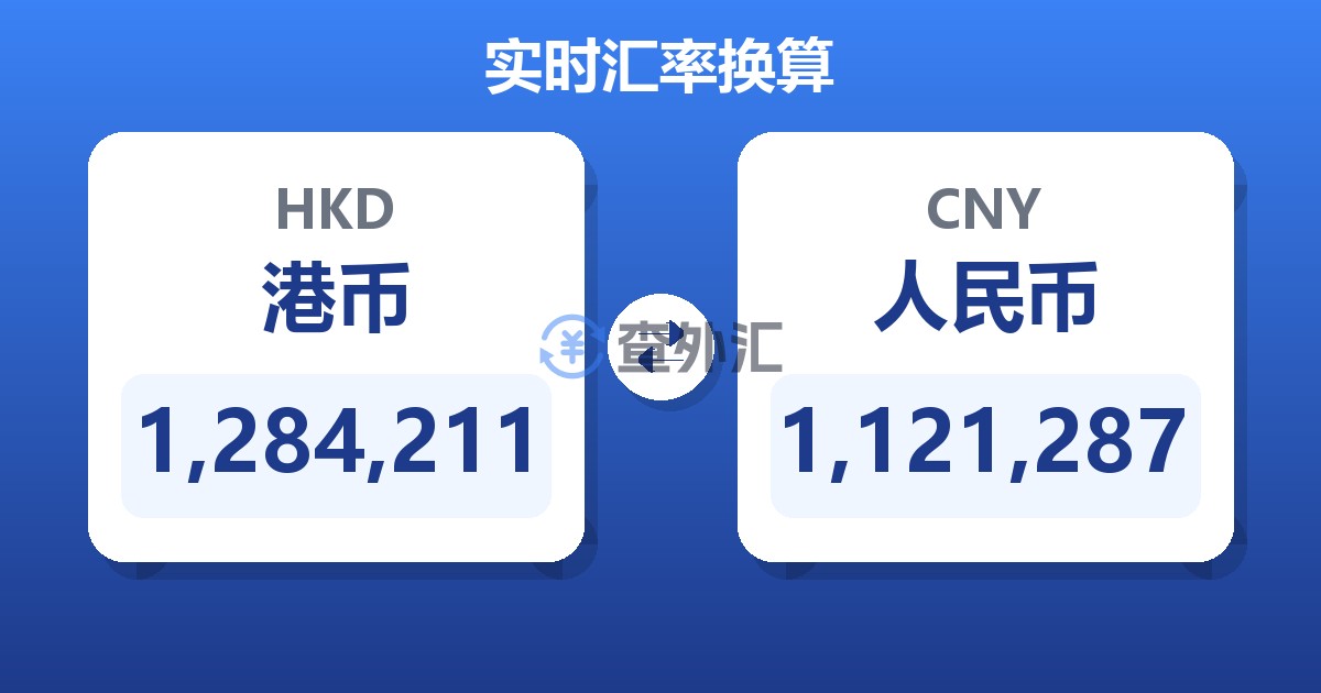 1,284,211港币兑人民币